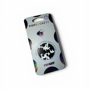 PopSockets PopGrip Black and White Cow Print